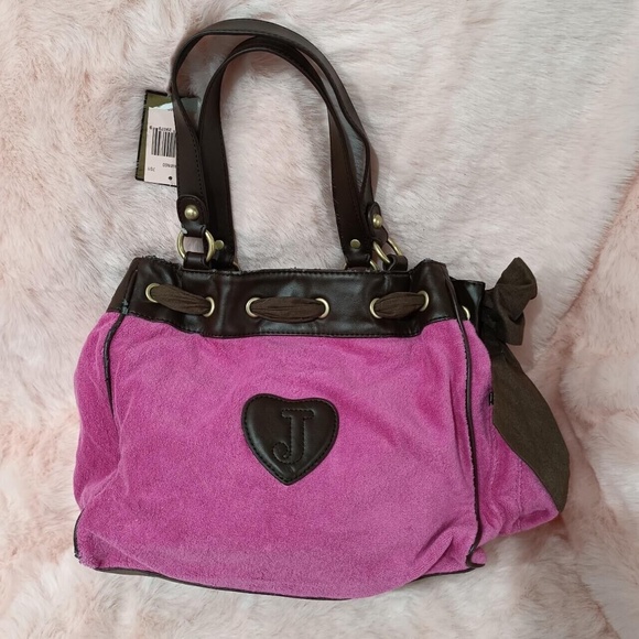 NWT Pink Juicy Couture Daydreamer Vintage Tote Bag Purse Terry Authentic - Picture 2 of 8